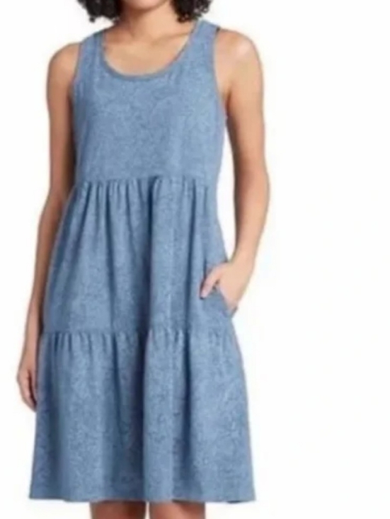 Frye Dresses & Skirts - Frye Sleeveless Tiered Blue Dress